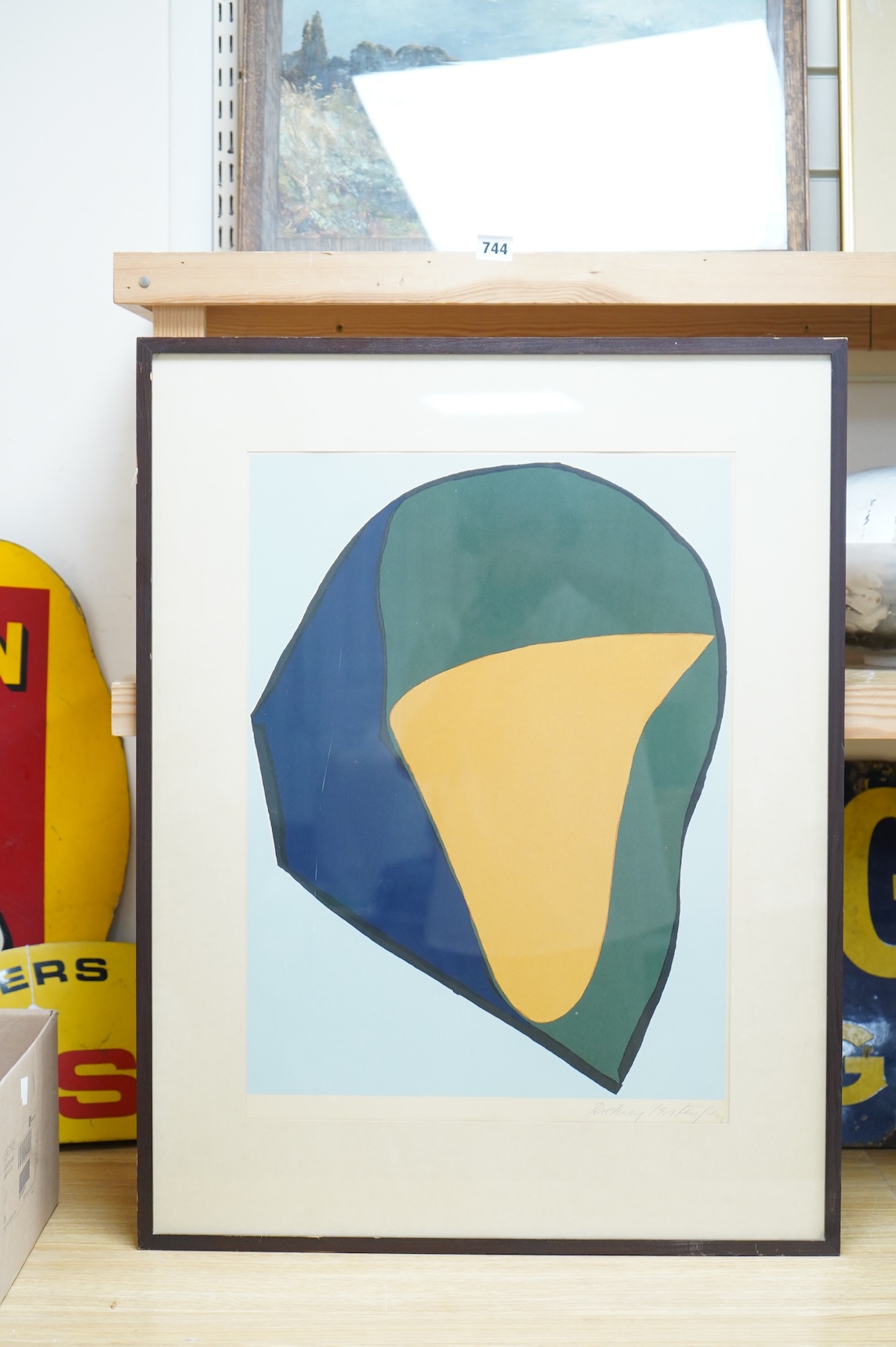 Richard Mortensen (Danish, 1910-1993), Abstract composition, signed in pencil, silkscreen print, 54 x 39cm